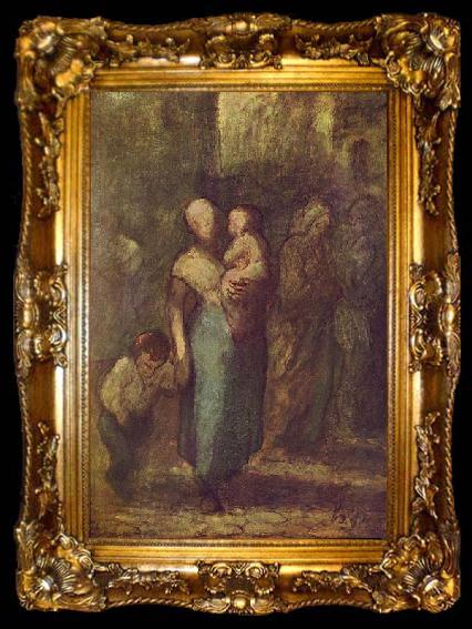 framed  Honore Daumier In der Strabe, ta009-2
